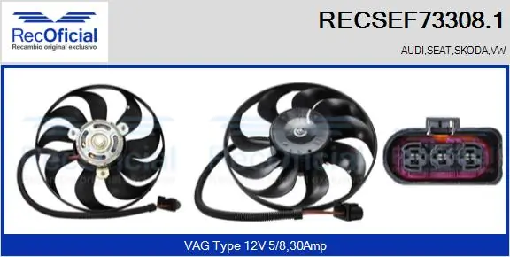 RECOFICIAL ventilátor, motorhűtés - RECSEF73308.1 - TothCarparts