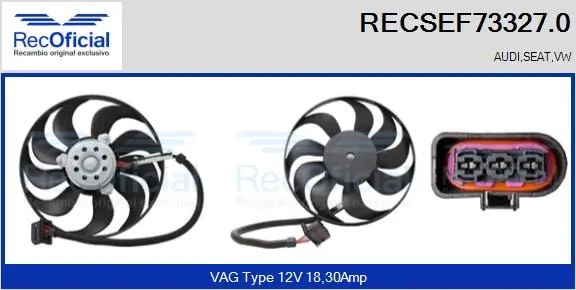 RECOFICIAL ventilátor, motorhűtés - RECSEF73327.0 - TothCarparts