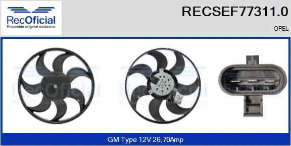 RECOFICIAL ventilátor, motorhűtés - RECSEF77311.0 - TothCarparts
