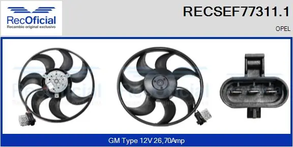 RECOFICIAL ventilátor, motorhűtés - RECSEF77311.1 - TothCarparts