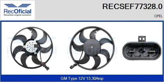 RECOFICIAL ventilátor, motorhűtés - RECSEF77328.0 - TothCarparts