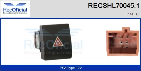 RECOFICIAL vészvillogó kapcsoló - RECSHL70045.1 - TothCarparts