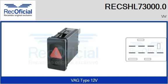 RECOFICIAL vészvillogó kapcsoló - RECSHL73000.0 - TothCarparts