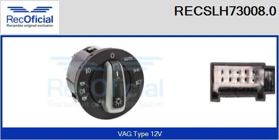 RECOFICIAL kapcsoló, főfényszóró - RECSLH73008.0 - TothCarparts