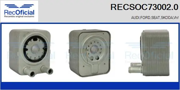 RECOFICIAL Olajhűtő, motorolaj - RECSOC73002.0 - TothCarparts
