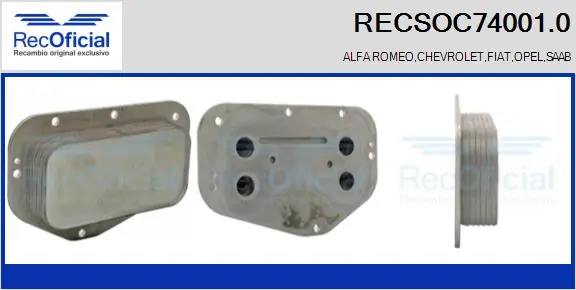 RECOFICIAL Olajhűtő, motorolaj - RECSOC74001.0 - TothCarparts