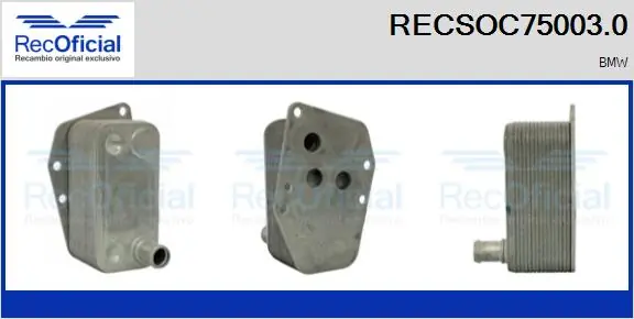 RECOFICIAL Olajhűtő, motorolaj - RECSOC75003.0 - TothCarparts