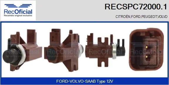 RECOFICIAL nyomásátalakító, kipufogógáz-vezérlés - RECSPC72000.1 - TothCarparts