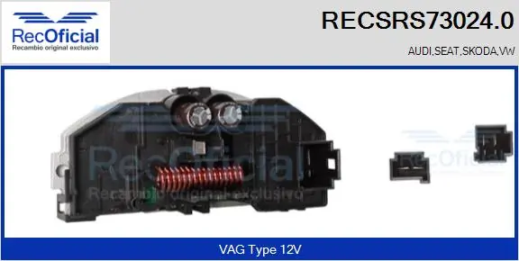 RECOFICIAL ellenállás, belső tér szellőzés - RECSRS73024.0 - TothCarparts