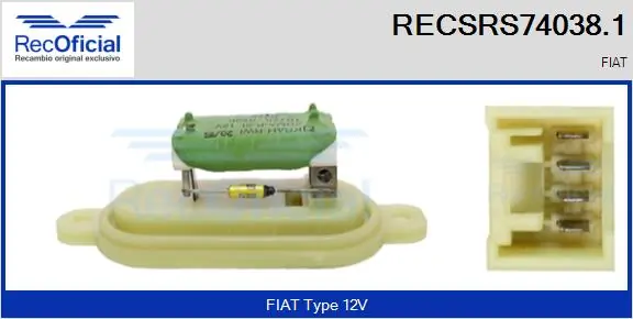 RECOFICIAL ellenállás, belső tér szellőzés - RECSRS74038.1 - TothCarparts