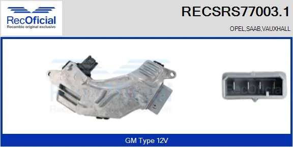 RECOFICIAL ellenállás, belső tér szellőzés - RECSRS77003.1 - TothCarparts