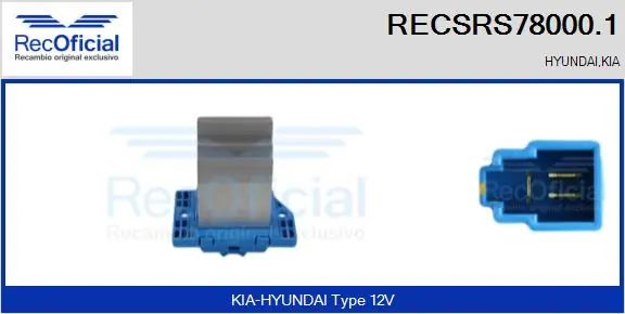 RECOFICIAL ellenállás, belső tér szellőzés - RECSRS78000.1 - TothCarparts