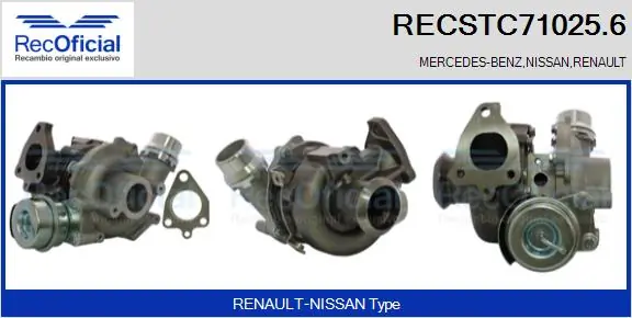 RECOFICIAL töltő, feltöltés - RECSTC71025.6 - TothCarparts