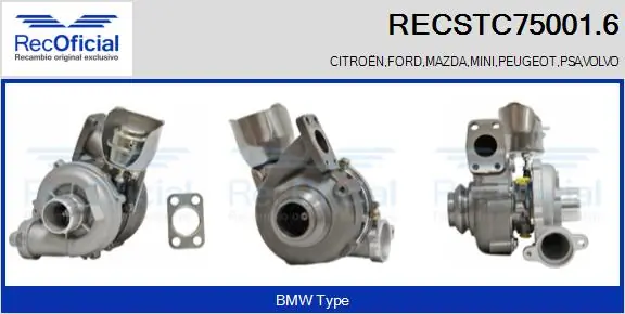 RECOFICIAL töltő, feltöltés - RECSTC75001.6 - TothCarparts