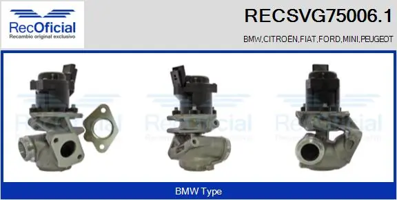 RECOFICIAL AGR-szelep - RECSVG75006.1 - TothCarparts