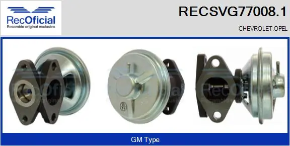 RECOFICIAL AGR-szelep - RECSVG77008.1 - TothCarparts