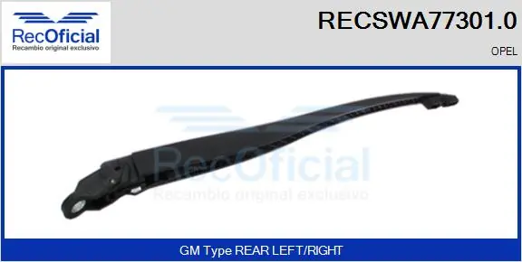 RECOFICIAL törlőkar, ablaktörlő - RECSWA77301.0 - TothCarparts