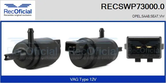 RECOFICIAL mosóvízszivattyú, szélvédőmosó - RECSWP73000.0 - TothCarparts