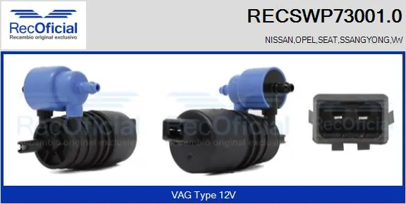 RECOFICIAL mosóvízszivattyú, szélvédőmosó - RECSWP73001.0 - TothCarparts