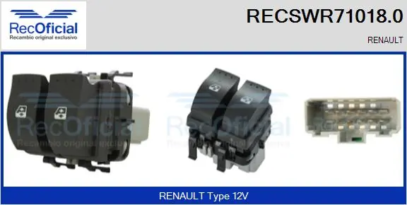 RECOFICIAL kapcsoló, ablakemelő - RECSWR71018.0 - TothCarparts