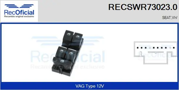 RECOFICIAL kapcsoló, ablakemelő - RECSWR73023.0 - TothCarparts