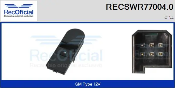 RECOFICIAL kapcsoló, ablakemelő - RECSWR77004.0 - TothCarparts