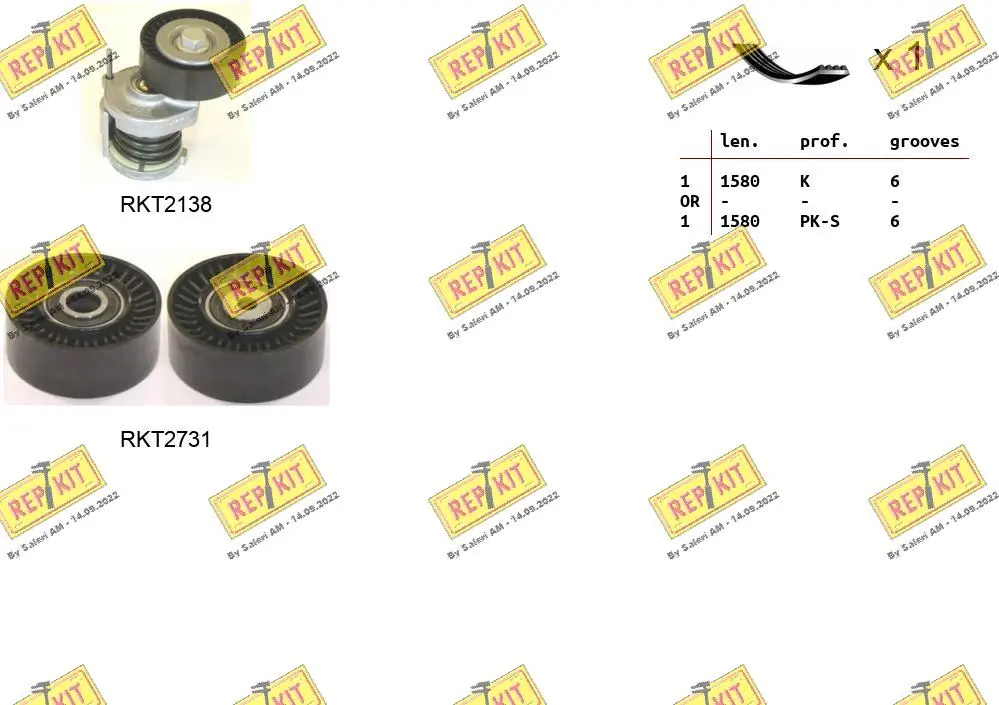 REPKIT hosszbordás szíj készlet - RKTA0057 - TothCarparts