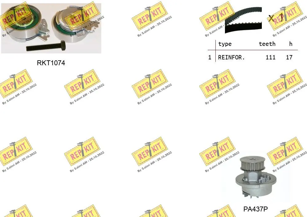REPKIT Vízpumpa + fogasszíj készlet - RKTK0813PA - TothCarparts