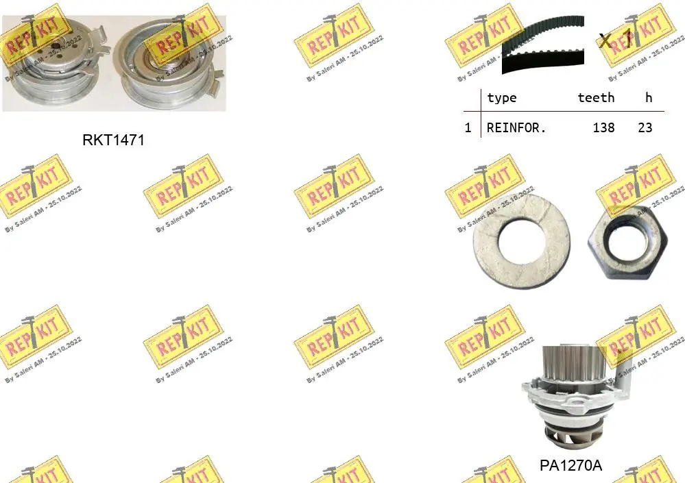 REPKIT Vízpumpa + fogasszíj készlet - RKTK0821PA - TothCarparts