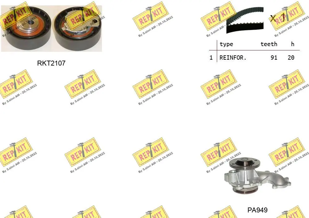 REPKIT Vízpumpa + fogasszíj készlet - RKTK0862PA - TothCarparts