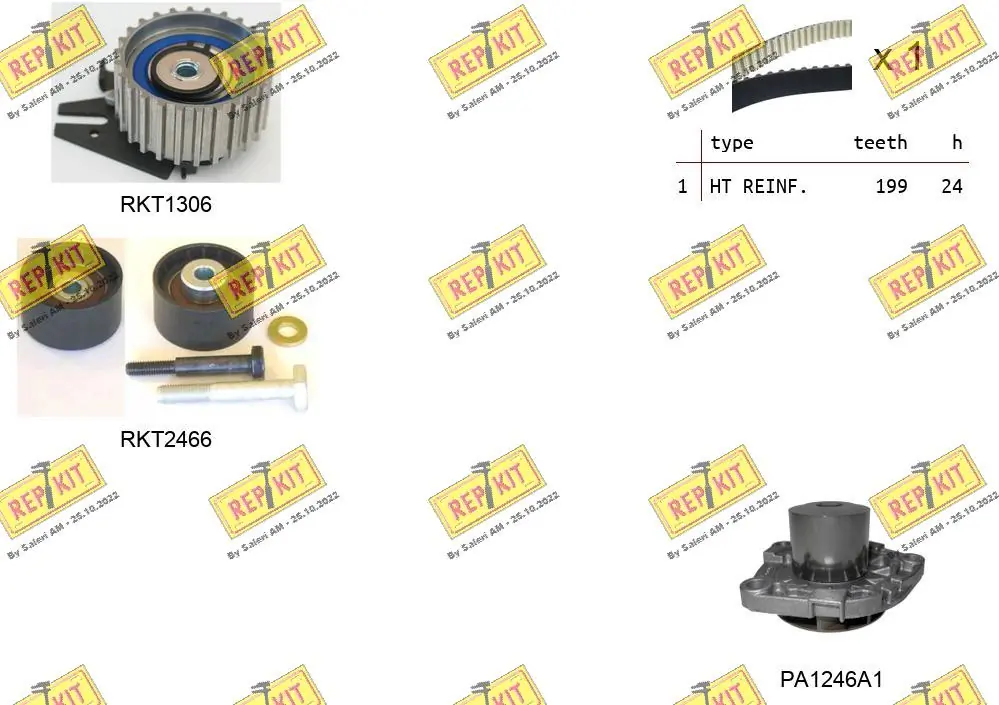 REPKIT Vízpumpa + fogasszíj készlet - RKTK1058PA - TothCarparts