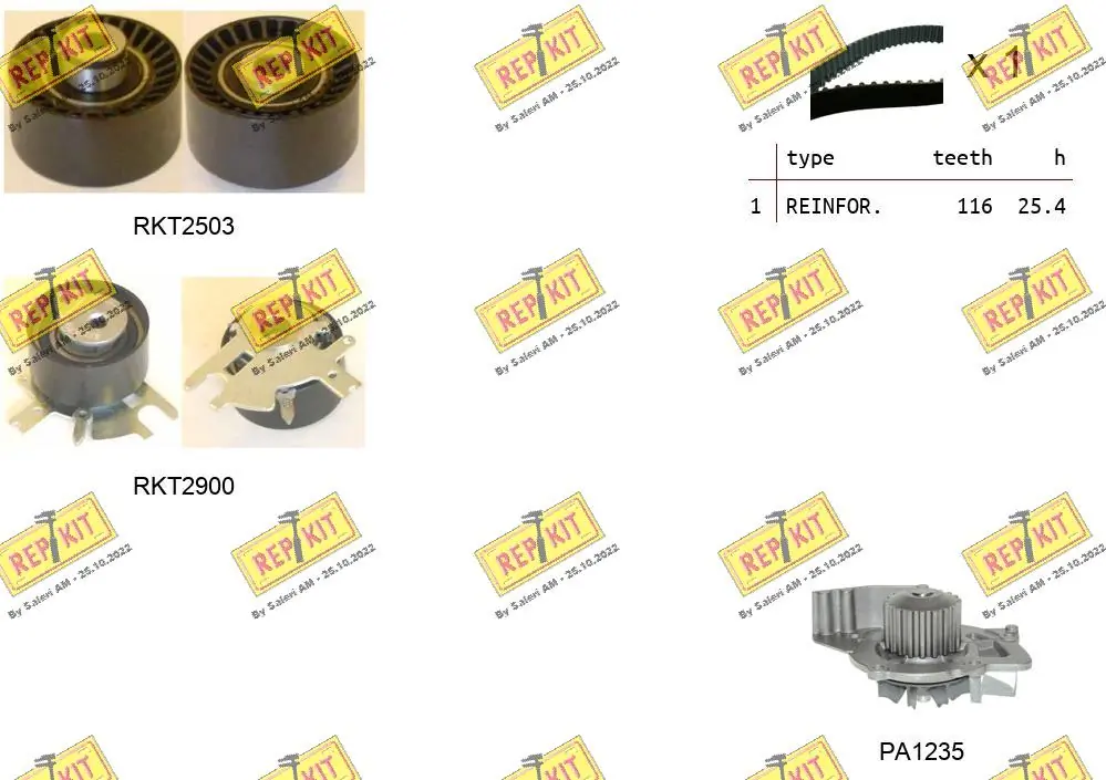 REPKIT Vízpumpa + fogasszíj készlet - RKTK1087PA2 - TothCarparts