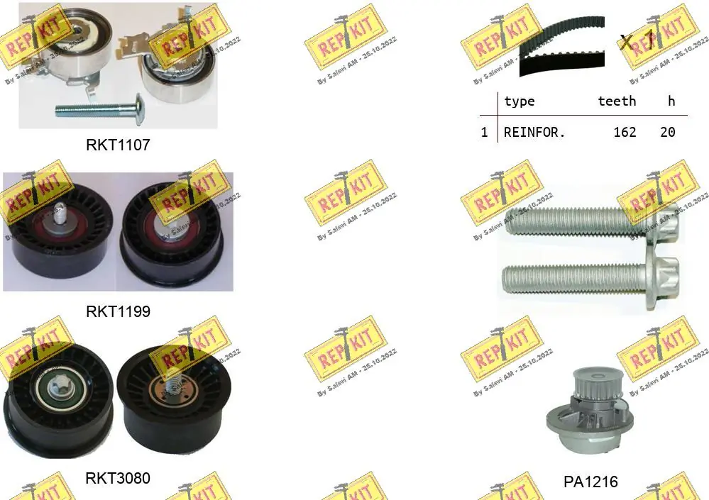 REPKIT Vízpumpa + fogasszíj készlet - RKTK1107PA - TothCarparts