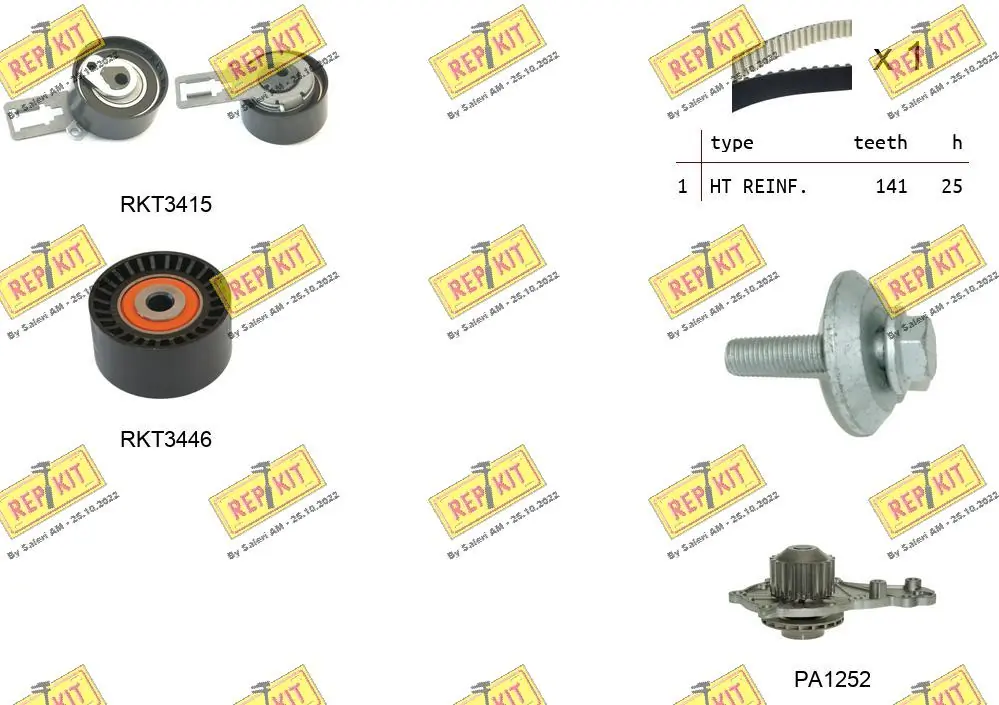REPKIT Vízpumpa + fogasszíj készlet - RKTK1148PA - TothCarparts