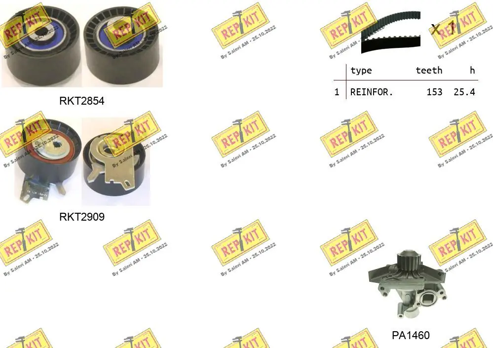 REPKIT Vízpumpa + fogasszíj készlet - RKTK1156PA - TothCarparts