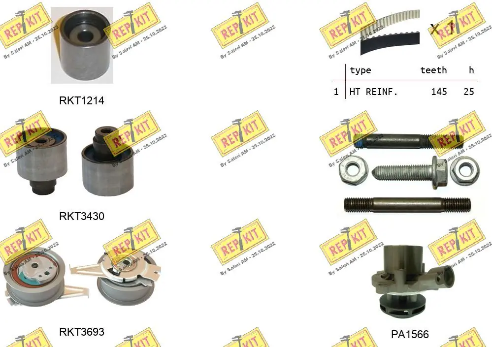REPKIT Vízpumpa + fogasszíj készlet - RKTK1166PA - TothCarparts