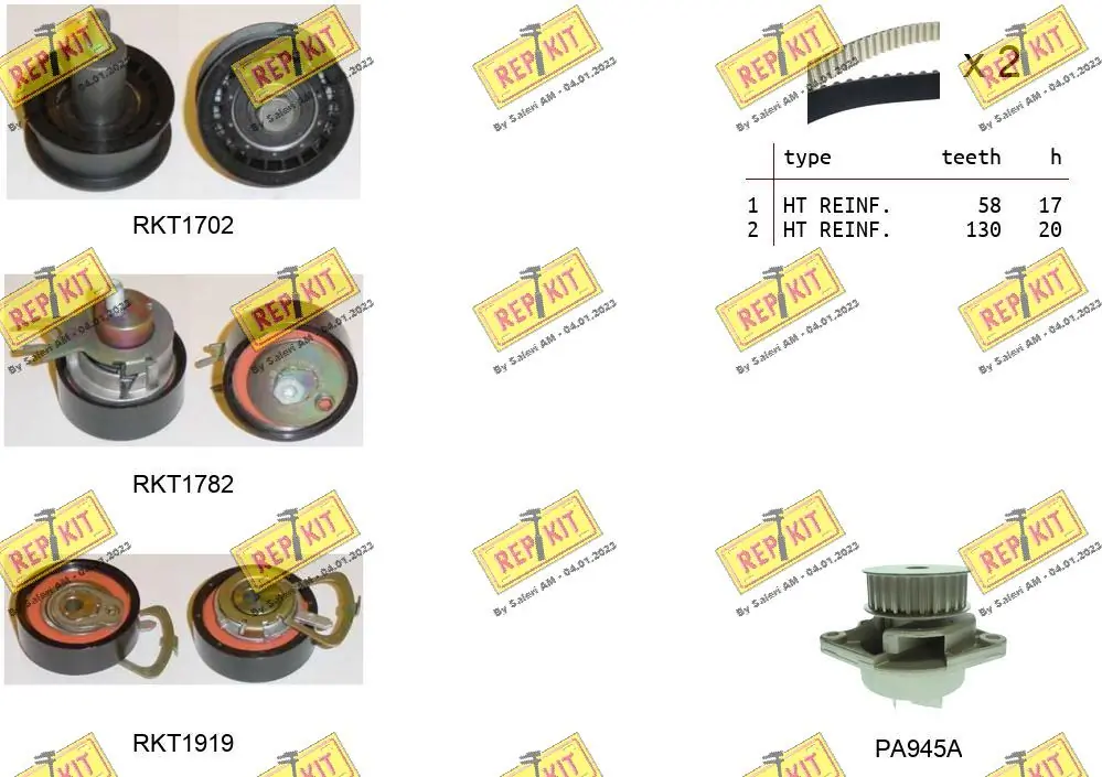 REPKIT Vízpumpa + fogasszíj készlet - RKTK1171PA - TothCarparts