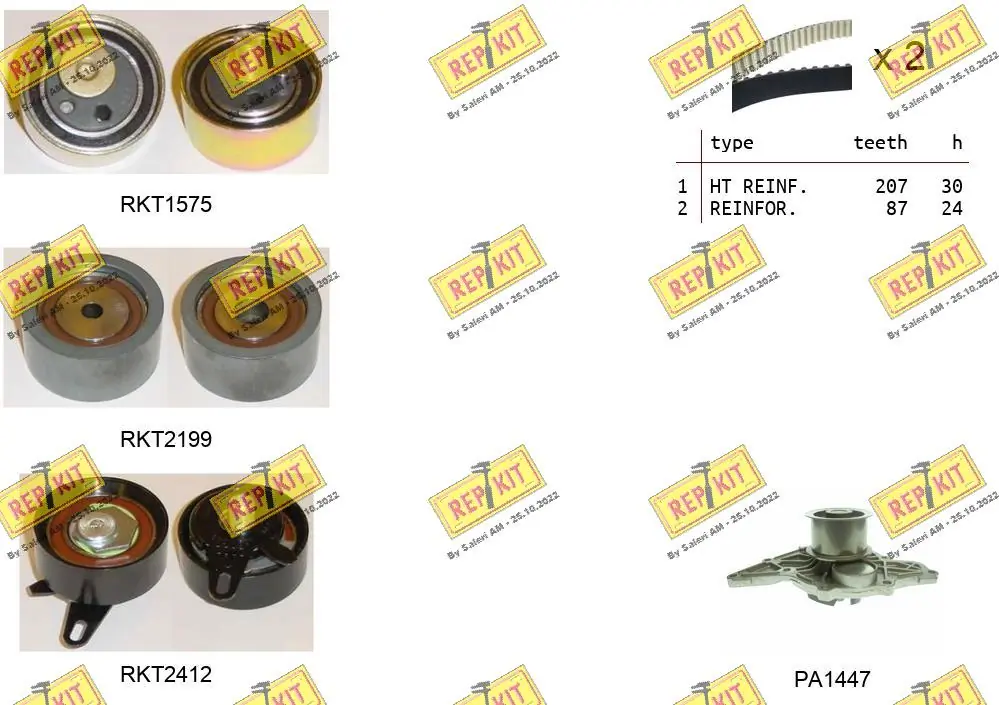REPKIT Vízpumpa + fogasszíj készlet - RKTK1173PA - TothCarparts