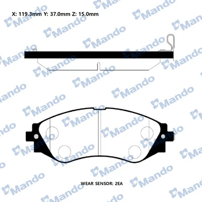 MANDO fékbetétkészlet, tárcsafék - RMPD08NS - TothCarparts