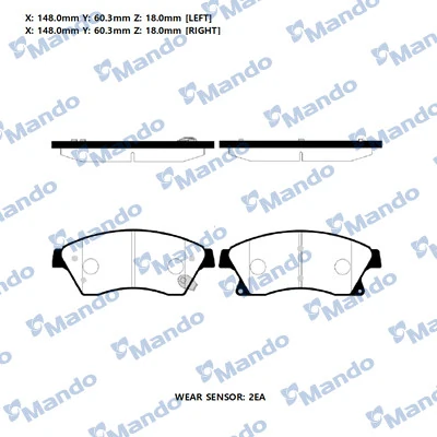 MANDO fékbetétkészlet, tárcsafék - RMPD30NS - TothCarparts
