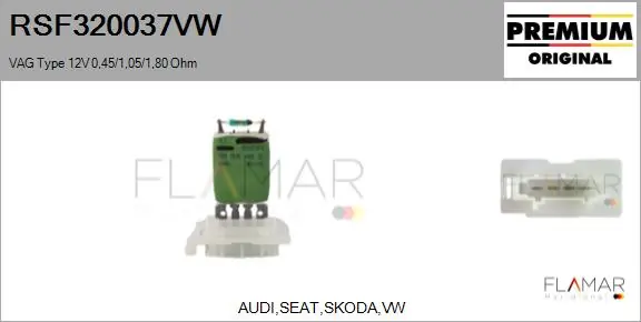 FLAMAR ellenállás, belső tér szellőzés - RSF320037VW - TothCarparts