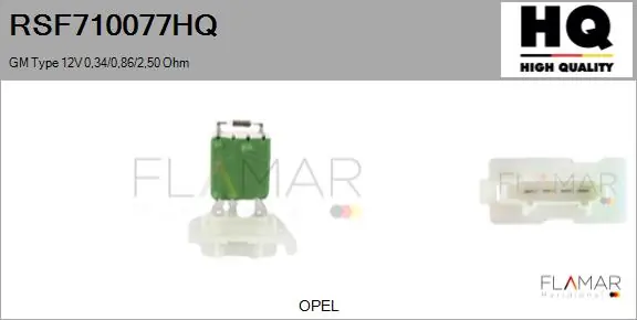 FLAMAR ellenállás, belső tér szellőzés - RSF710077HQ - TothCarparts