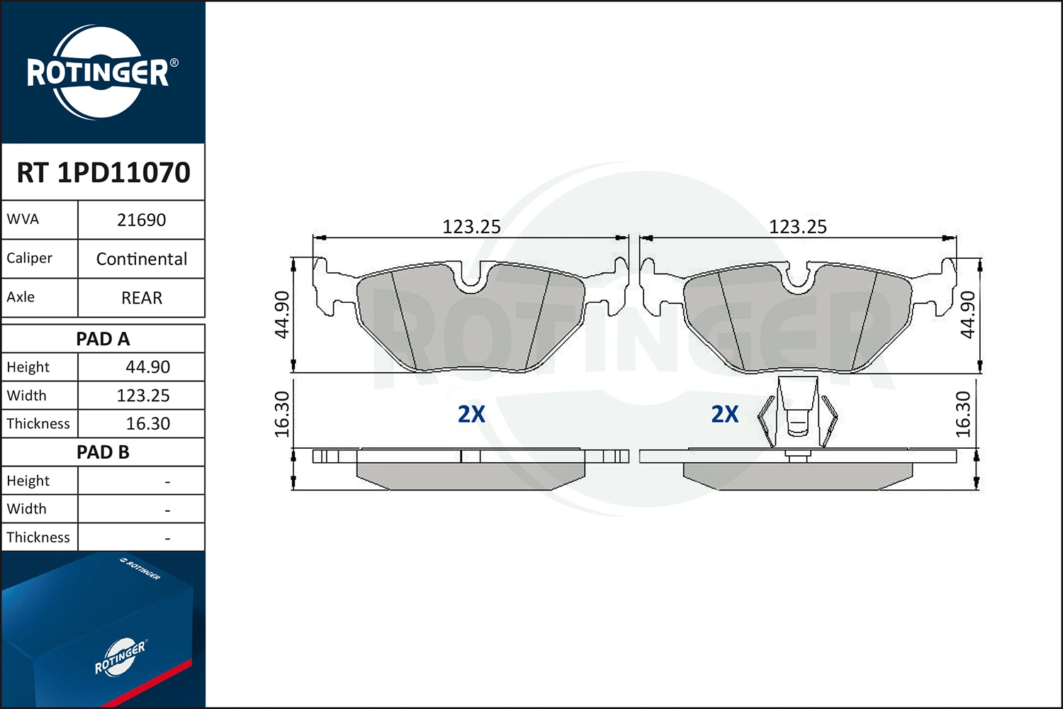ROTINGER fékbetétkészlet, tárcsafék - RT 1PD11070 - TothCarparts