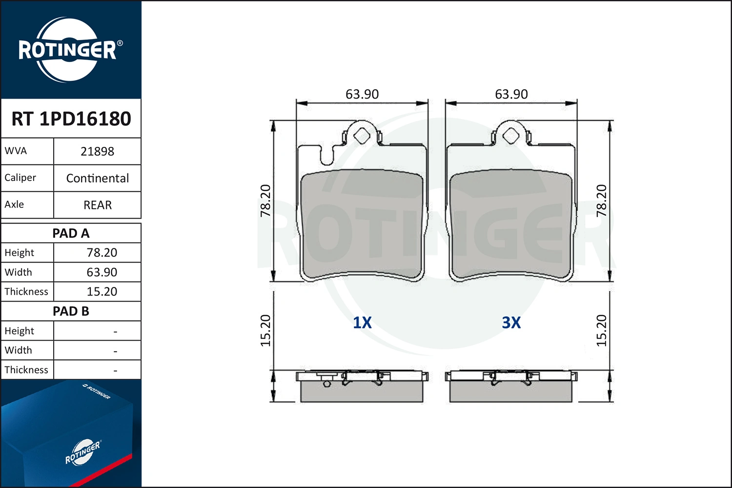 ROTINGER fékbetétkészlet, tárcsafék - RT 1PD16180 - TothCarparts