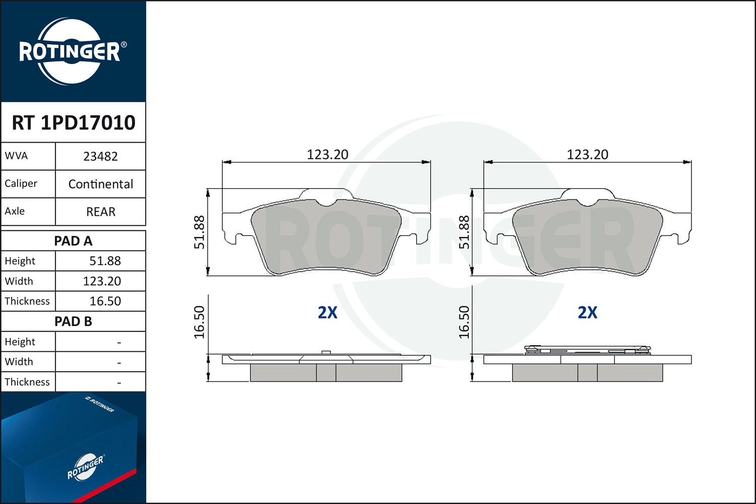 ROTINGER fékbetétkészlet, tárcsafék - RT 1PD17010 - TothCarparts