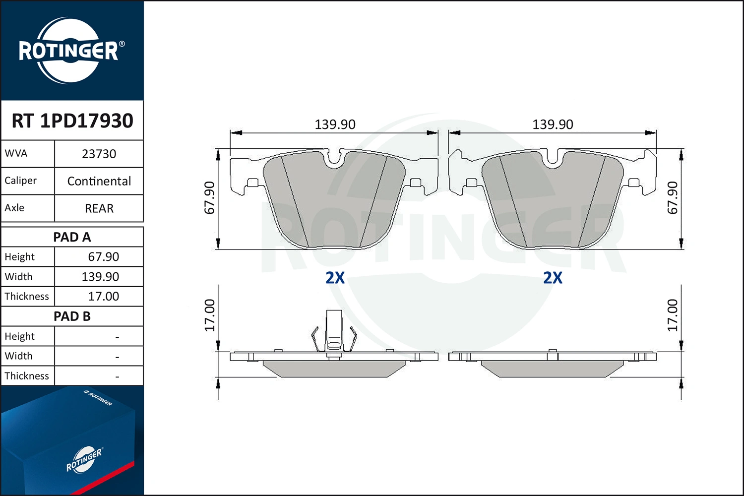 ROTINGER fékbetétkészlet, tárcsafék - RT 1PD17930 - TothCarparts
