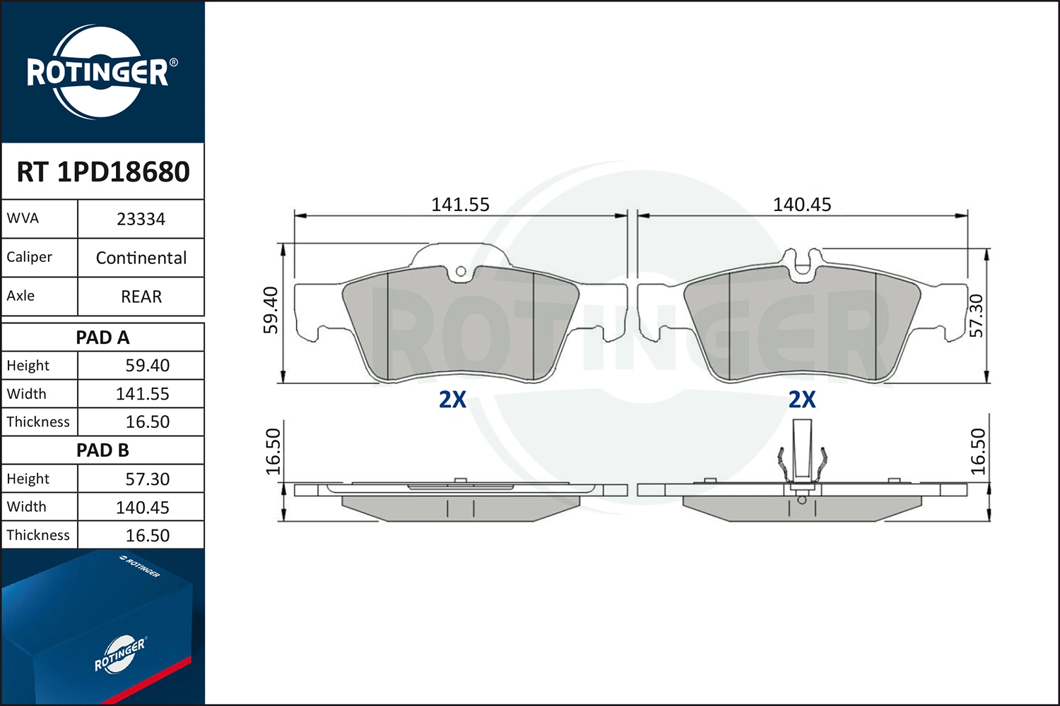 ROTINGER fékbetétkészlet, tárcsafék - RT 1PD18680 - TothCarparts