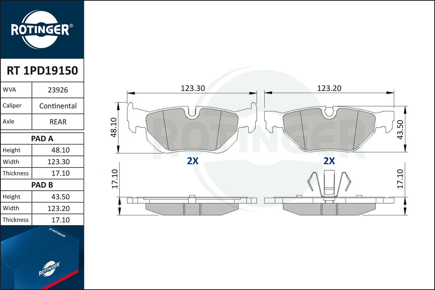 ROTINGER fékbetétkészlet, tárcsafék - RT 1PD19150 - TothCarparts