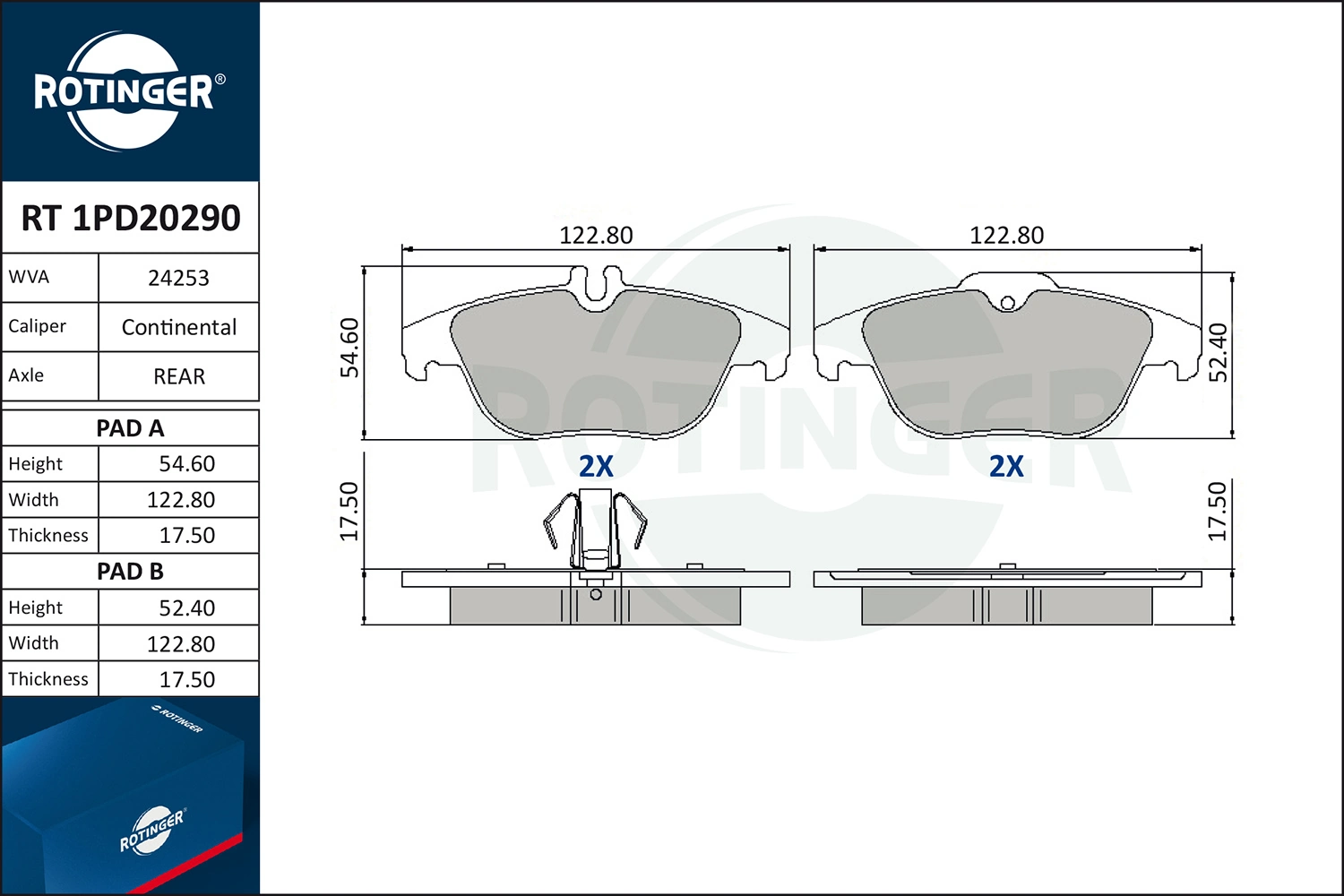 ROTINGER fékbetétkészlet, tárcsafék - RT 1PD20290 - TothCarparts