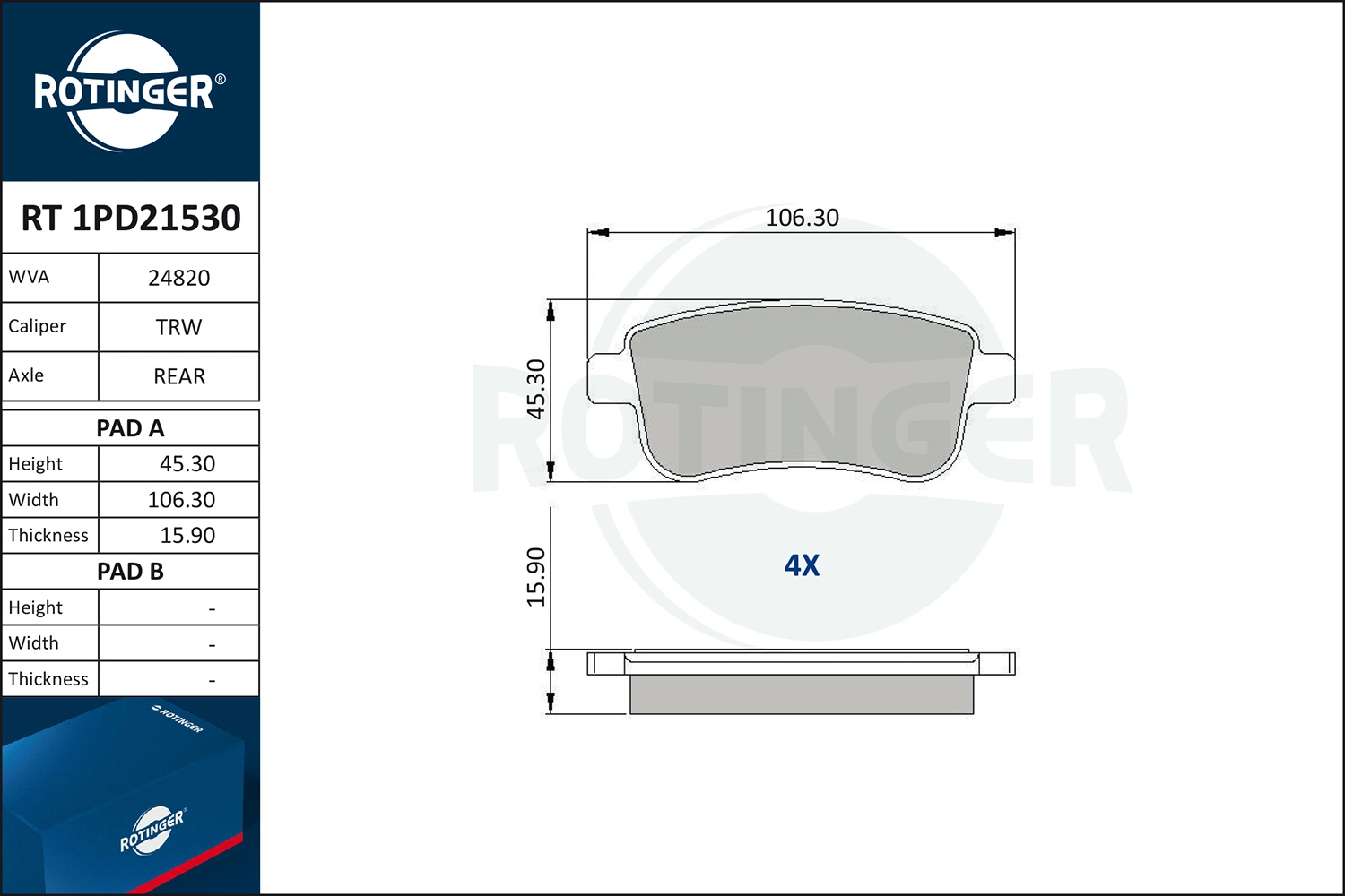 ROTINGER fékbetétkészlet, tárcsafék - RT 1PD21530 - TothCarparts
